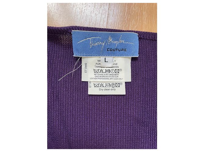 Abito Thierry Mugler in pelle e viscosa viola Porpora - vista 4