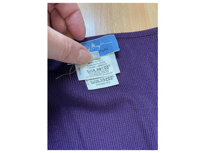Abito Thierry Mugler in pelle e viscosa viola Porpora - vista 5
