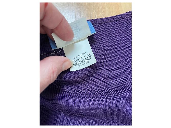 Abito Thierry Mugler in pelle e viscosa viola Porpora - vista 6