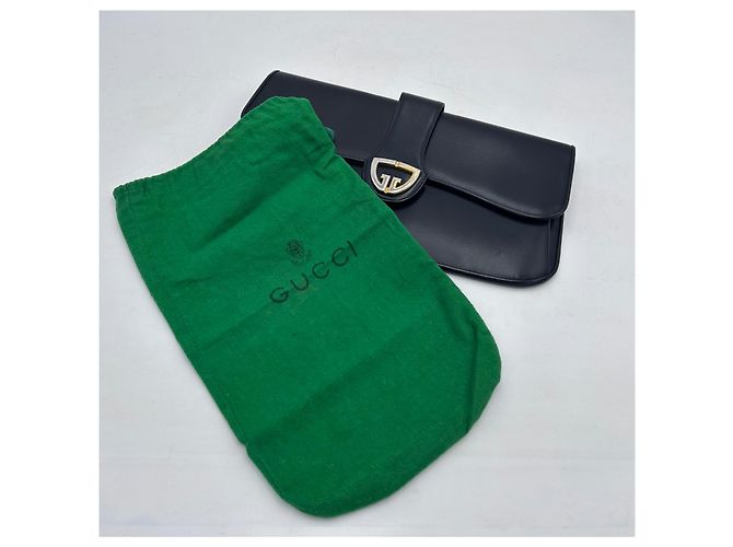 Gucci Clutch Tasche aus schwarzem Leder - Ansicht 14