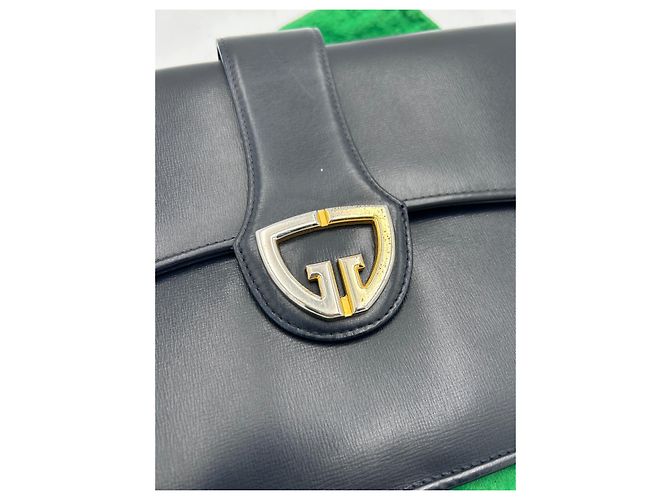 Gucci Clutch Tasche aus schwarzem Leder - Ansicht 2