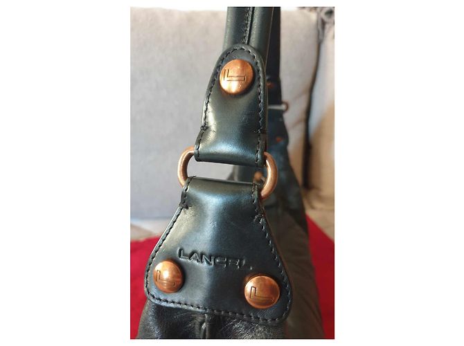 Borsa a mano Lancel in pelle effetto 3D Nero Marrone Scuro - vista 2