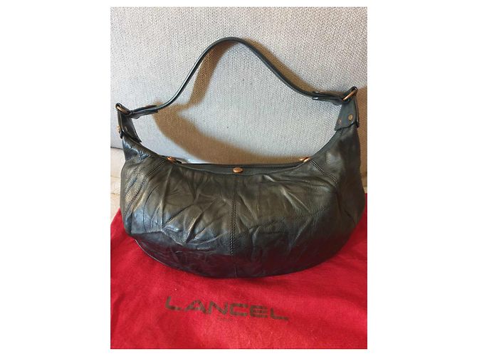 Borsa a mano Lancel in pelle effetto 3D Nero Marrone Scuro - vista 5