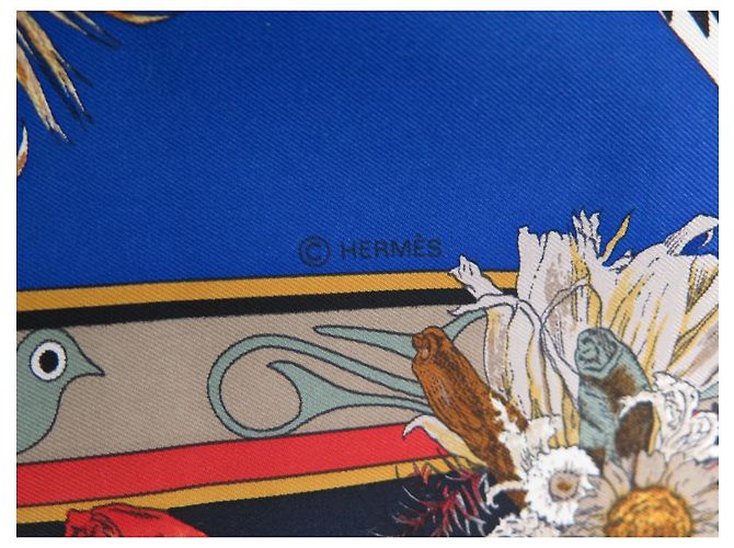 Hermès NUOVA SCIARPA QUADRATA HERMES KACHINAS 90 SCIARPA OLIVER KERMIT IN SETA BLU MARINO Blu navy - vista 5