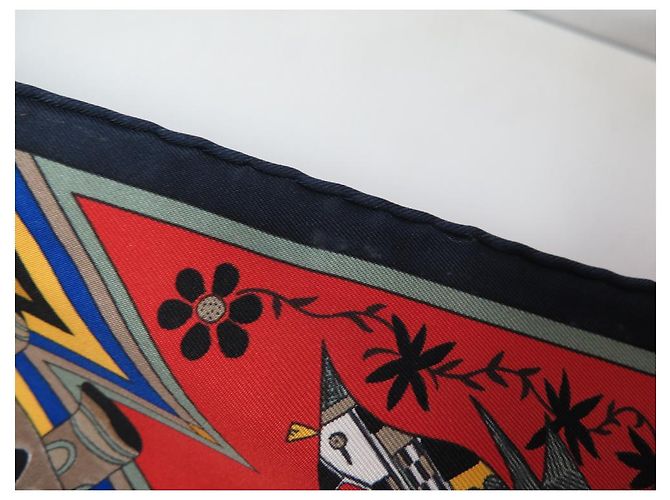 Hermès NUOVA SCIARPA QUADRATA HERMES KACHINAS 90 SCIARPA OLIVER KERMIT IN SETA BLU MARINO Blu navy - vista 7