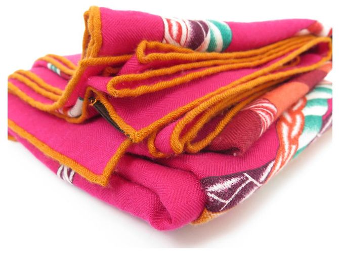 Hermès ABITO DA SERA CHALE HERMES MANLIK 140CM IN CASHMERE E SETA SCIALLE CASHMERE Rosa - vista 10