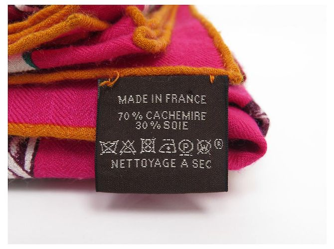 Hermès ABITO DA SERA CHALE HERMES MANLIK 140CM IN CASHMERE E SETA SCIALLE CASHMERE Rosa - vista 11