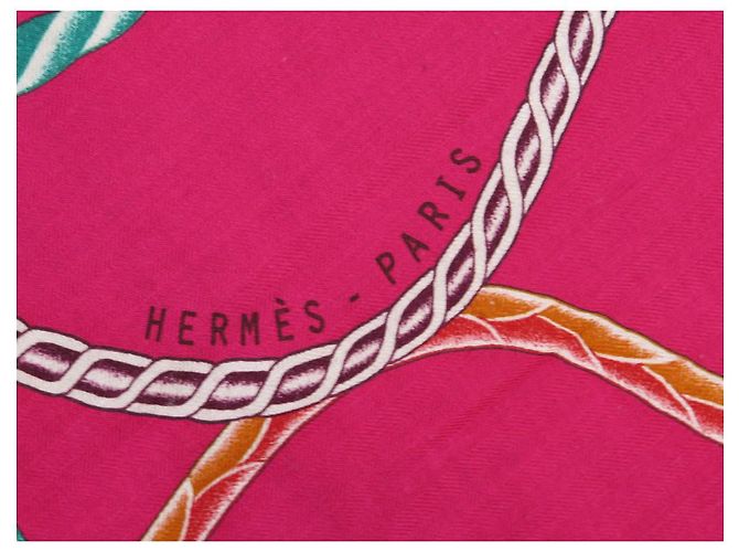 Hermès ABITO DA SERA CHALE HERMES MANLIK 140CM IN CASHMERE E SETA SCIALLE CASHMERE Rosa - vista 3