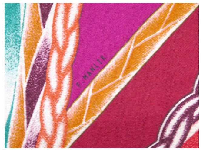 Hermès ABITO DA SERA CHALE HERMES MANLIK 140CM IN CASHMERE E SETA SCIALLE CASHMERE Rosa - vista 5