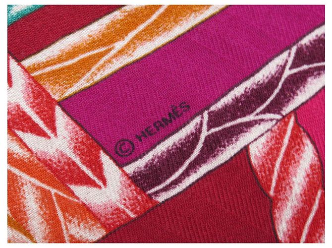 Hermès ABITO DA SERA CHALE HERMES MANLIK 140CM IN CASHMERE E SETA SCIALLE CASHMERE Rosa - vista 6