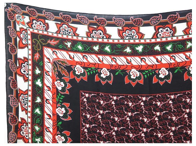 Hermès HERMES-SCHAL BLUMEN UND BLÄTTER AUS SCHWARZEM KASCHMIR UND SEIDE - Ansicht 2