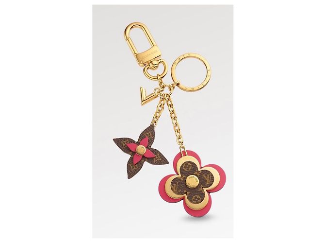 Decorazione borsa e portachiavi Louis Vuitton Blooming Flowers Rosa Gold hardware Monogramma - vista 2