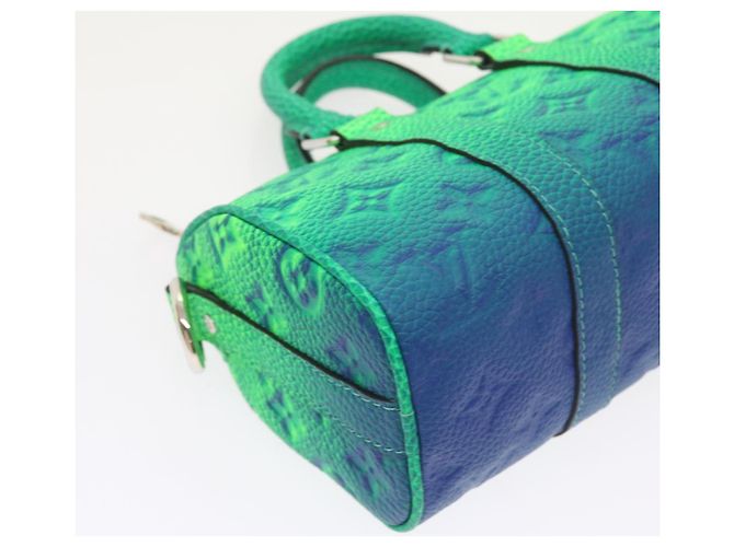 Borsa LOUIS VUITTON Taurillon Clemence Illusion Keepall XS M59691 auth 58427UN Verde - vista 15