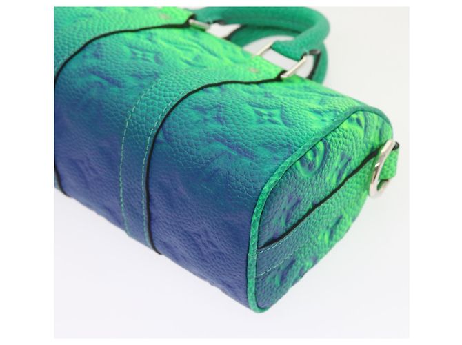 Borsa LOUIS VUITTON Taurillon Clemence Illusion Keepall XS M59691 auth 58427UN Verde - vista 16
