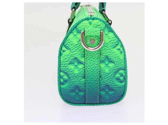 Borsa LOUIS VUITTON Taurillon Clemence Illusion Keepall XS M59691 auth 58427UN Verde - vista 3