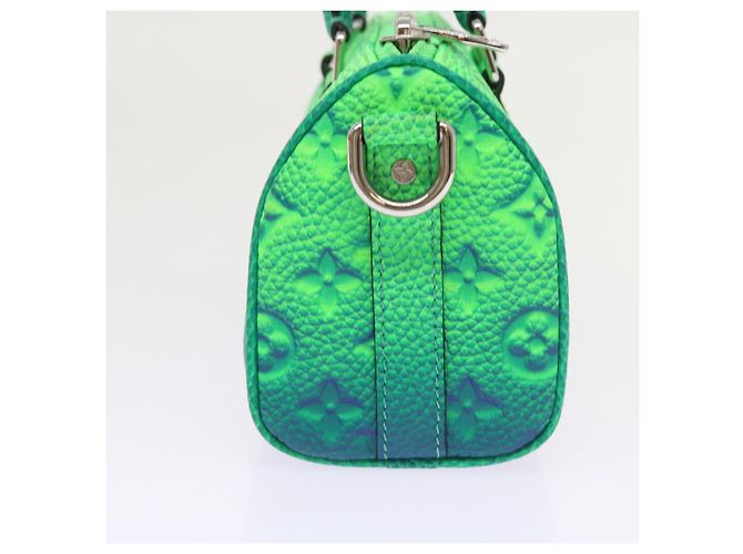 Borsa LOUIS VUITTON Taurillon Clemence Illusion Keepall XS M59691 auth 58427UN Verde - vista 4