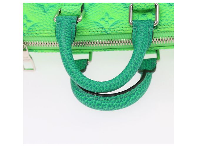 Borsa LOUIS VUITTON Taurillon Clemence Illusion Keepall XS M59691 auth 58427UN Verde - vista 8
