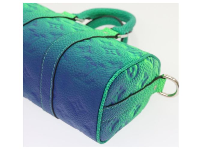 Borsa LOUIS VUITTON Taurillon Clemence Illusion Keepall XS M59691 auth 58427UN Verde - vista 9