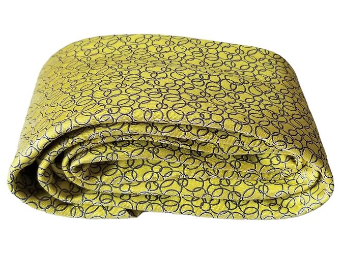 Hermès Silk Tie Yellow - view 5