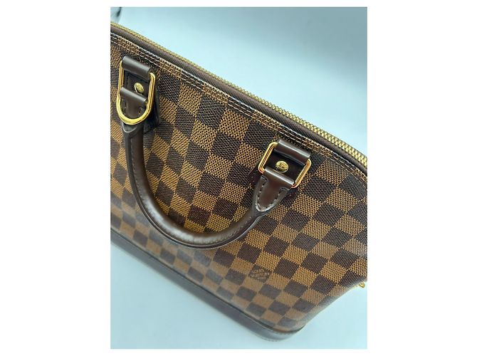 Borsa a mano Louis Vuitton Alma in pelle marrone scuro - vista 6