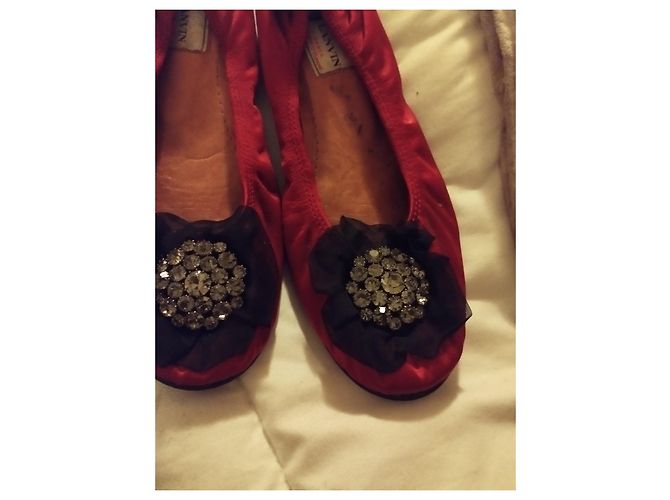 Ballerine Lanvin in seta rosse Rosso - vista 4