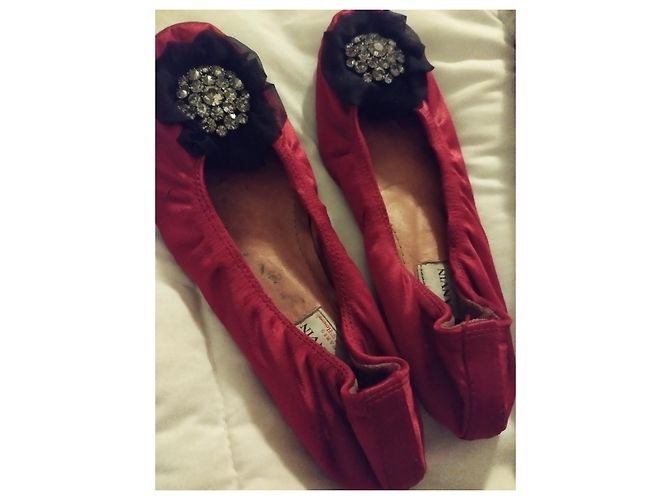 Ballerine Lanvin in seta rosse Rosso - vista 5