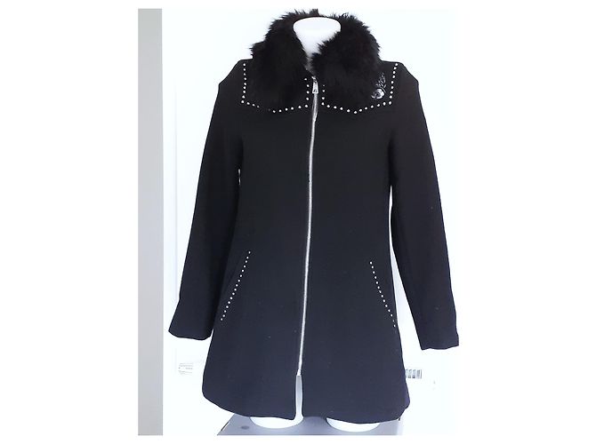 Abrigo Desigual Collin Negro con Bordado de Flores - vista 2
