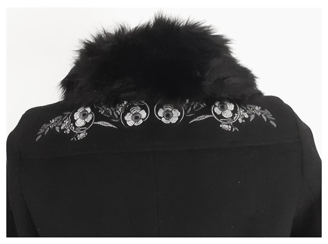 Abrigo Desigual Collin Negro con Bordado de Flores - vista 4