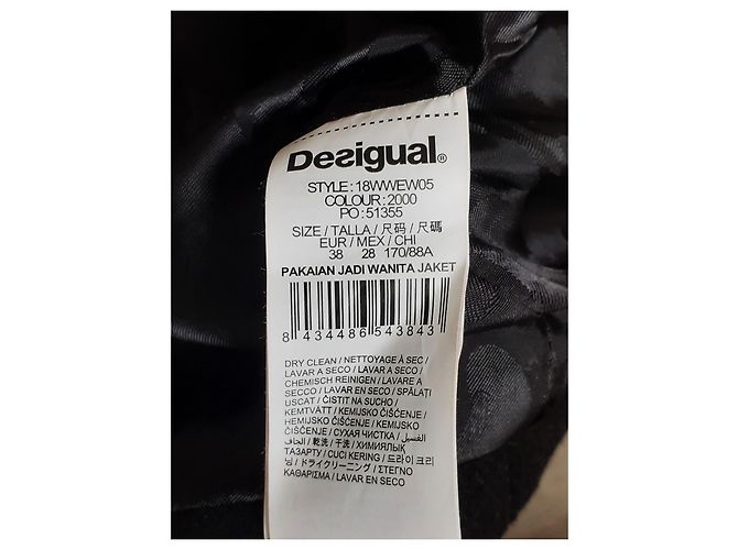 Abrigo Desigual Collin Negro con Bordado de Flores - vista 6