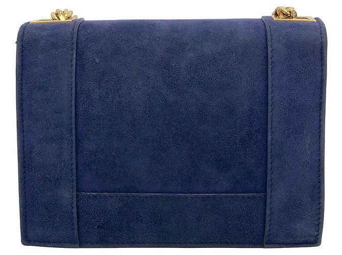 Mini borsa a tracolla Elie Saab in camoscio blu - vista 3