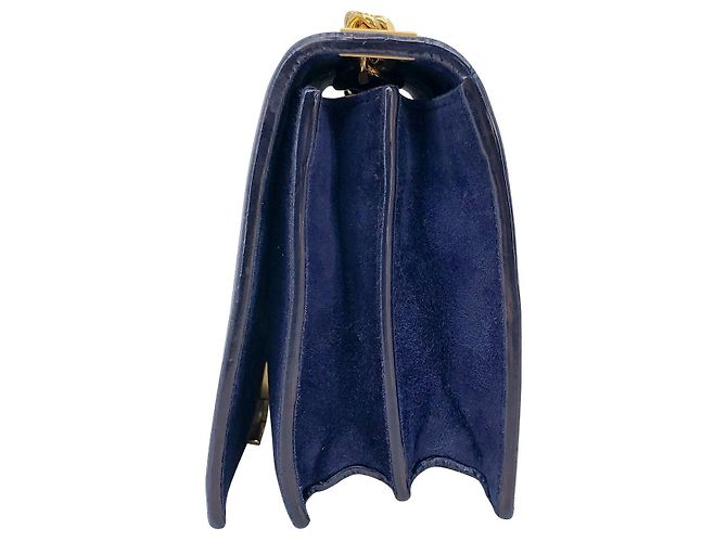 Mini borsa a tracolla Elie Saab in camoscio blu - vista 4