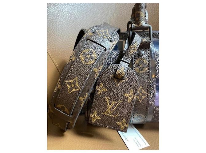 Abbesses Louis Vuitton Keepall 25 Virgil Abloh Marrone - vista 3