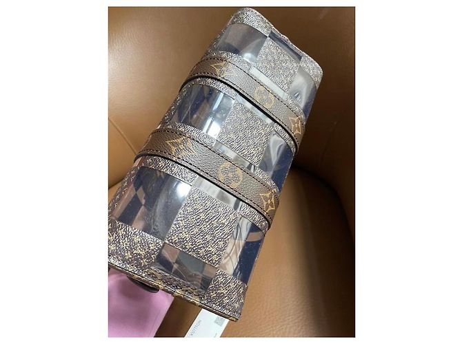 Abbesses Louis Vuitton Keepall 25 Virgil Abloh Marrone - vista 4