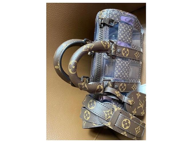 Abbesses Louis Vuitton Keepall 25 Virgil Abloh Marrone - vista 5
