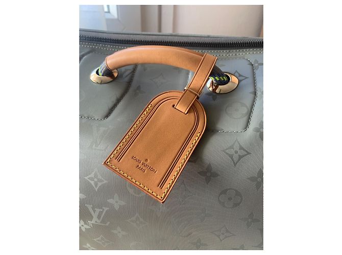 Abbesses Louis Vuitton Keepall bag 50 TITANUIM KIM JONES Olive green - view 2