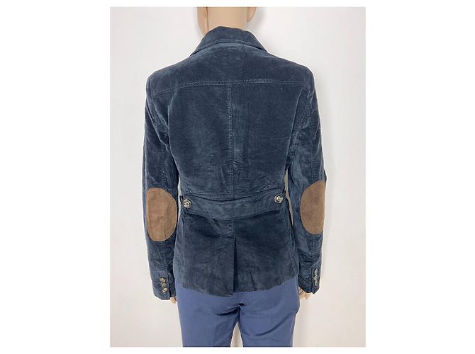 Massimo Dutti Samtblazer Navy Blau - Ansicht 2