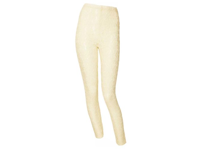 Comme des Garcons weiße Blumenspitze-Mesh-Leggings, Hose, Größe S - Ansicht 3
