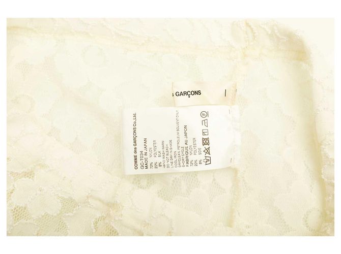 Comme des Garcons weiße Blumenspitze-Mesh-Leggings, Hose, Größe S - Ansicht 4