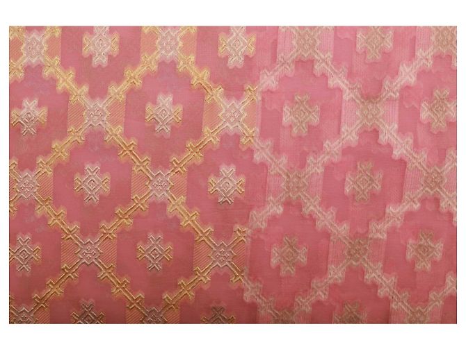 ETRO Sciarpa Scialle Foulard Lunga Extra Lunga in Seta Lino Rosa - vista 3