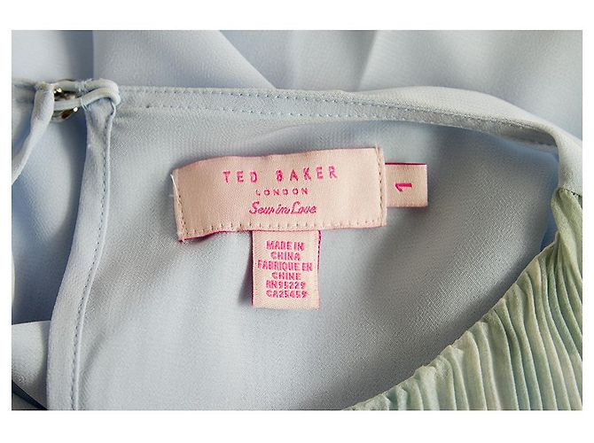 Body plisado con mangas transparentes y estampado floral en azul claro de Ted Baker - Talla 1 Multicolor - vista 3