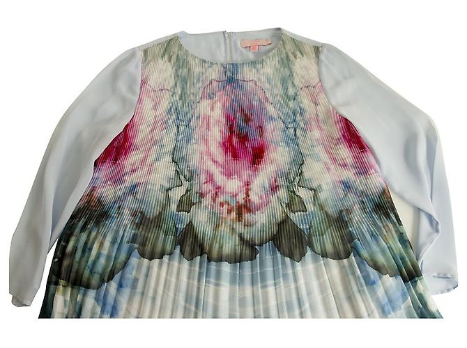 Body plisado con mangas transparentes y estampado floral en azul claro de Ted Baker - Talla 1 Multicolor - vista 5