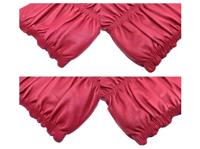Gianfranco Ferré Gianfranco Ferre Bolsa pequena de ombro plissada drapeada em couro vermelho Bordeaux - vista 5