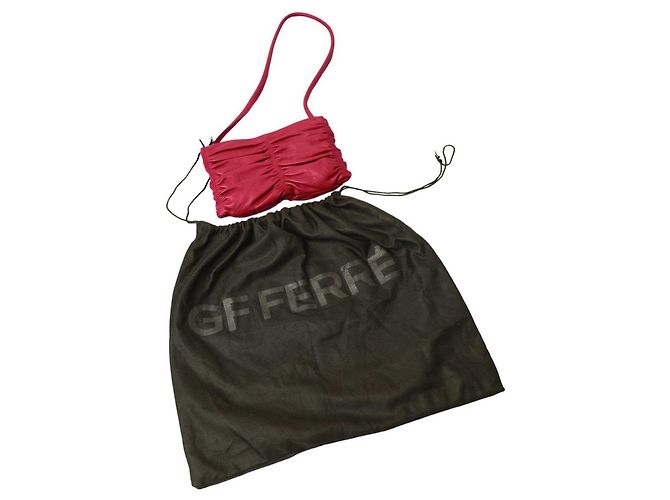 Gianfranco Ferré Gianfranco Ferre Bolsa pequena de ombro plissada drapeada em couro vermelho Bordeaux - vista 9