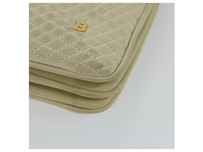 Bolsa de mão acolchoada BALLY couro bege Auth bs9678 - vista 10