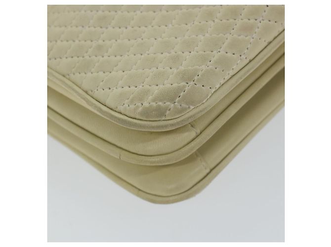 Bolsa de mão acolchoada BALLY couro bege Auth bs9678 - vista 11