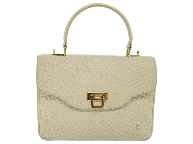 Bolsa de mão acolchoada BALLY couro bege Auth bs9678 - vista 2