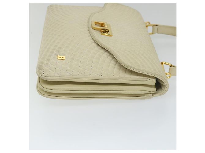 Bolsa de mão acolchoada BALLY couro bege Auth bs9678 - vista 4