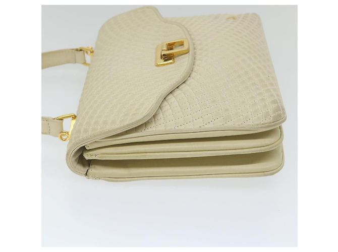 Bolsa de mão acolchoada BALLY couro bege Auth bs9678 - vista 5