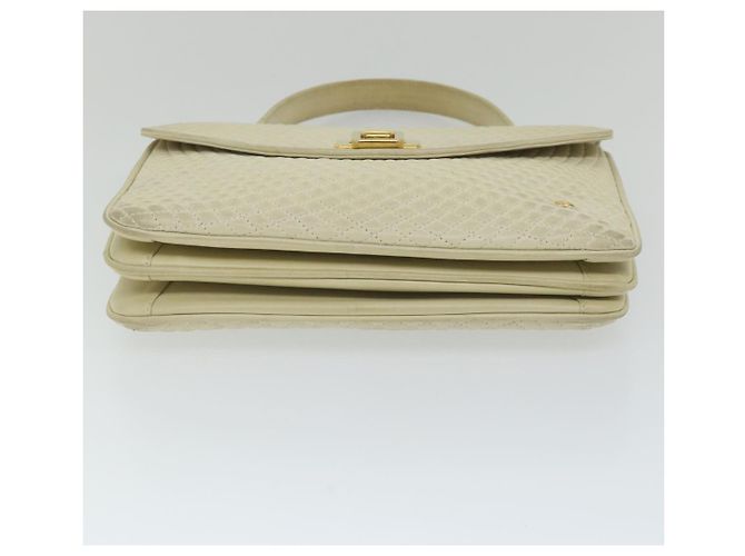 Bolsa de mão acolchoada BALLY couro bege Auth bs9678 - vista 9