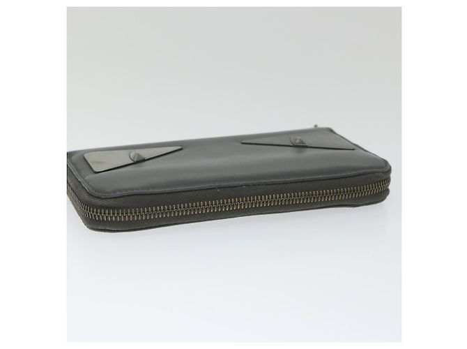 FENDI Cartera Larga Piel Gris Auth hk904 - vista 6